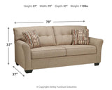 Ardmead Putty Chenille Sofa - Ella Furniture