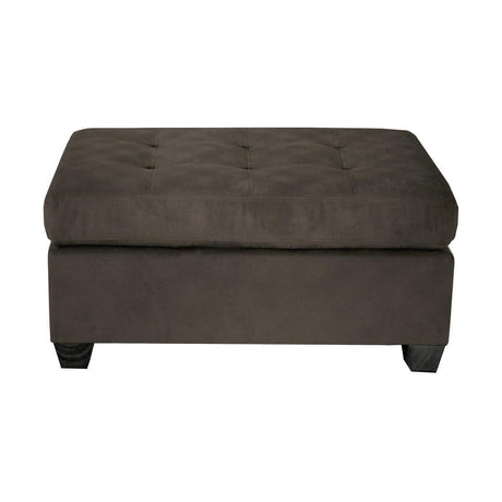 Chocolate Modern Contemporary Wood, Engineered Wood Microfiber Fabric Upholstered Tufted Ottoman - Ella Furniture