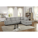 Emilio Brown Solid Wood And Plywood Fabric Upholstery 2-Piece Reversible Sectional With Chaise - Ella Furniture