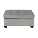 Emilio Gray Solid Wood And Plywood Fabric Upholstery 3-Piece Reversible Sectional With Ottoman - Ella Furniture