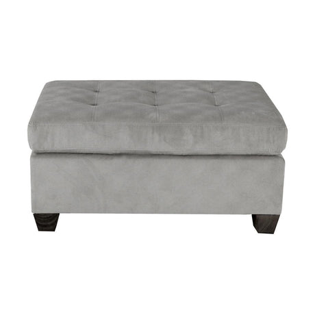 Taupe Contemporary Wood And Engineered Wood Microfiber Fabric Upholstered Tufted Ottoman - Ella Furniture