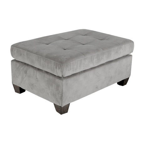 Taupe Contemporary Wood And Engineered Wood Microfiber Fabric Upholstered Tufted Ottoman - Ella Furniture
