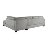 Emilio Brown Solid Wood And Plywood Fabric Upholstery 2-Piece Reversible Sectional With Chaise - Ella Furniture