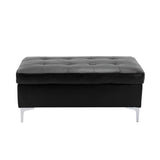 Barrington Black Solid Wood Faux Leather Upholstery 3-Piece Sectional With Right Chaise And Ottoman - Ella Furniture