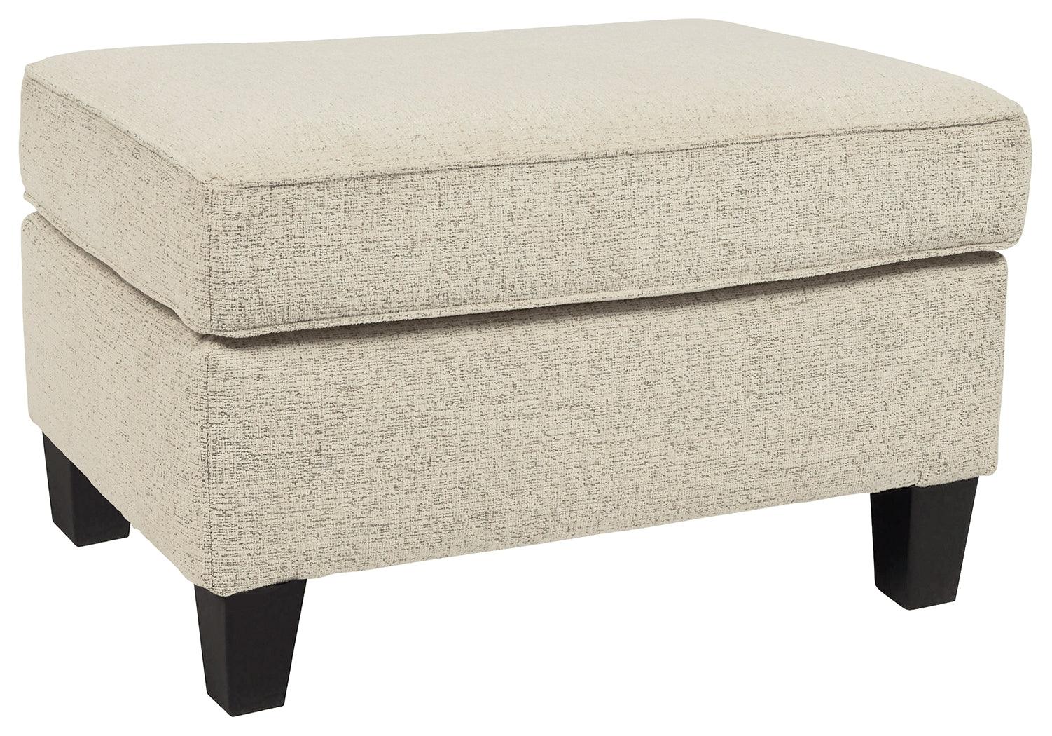 Abinger Smoke Chenille Ottoman - Ella Furniture