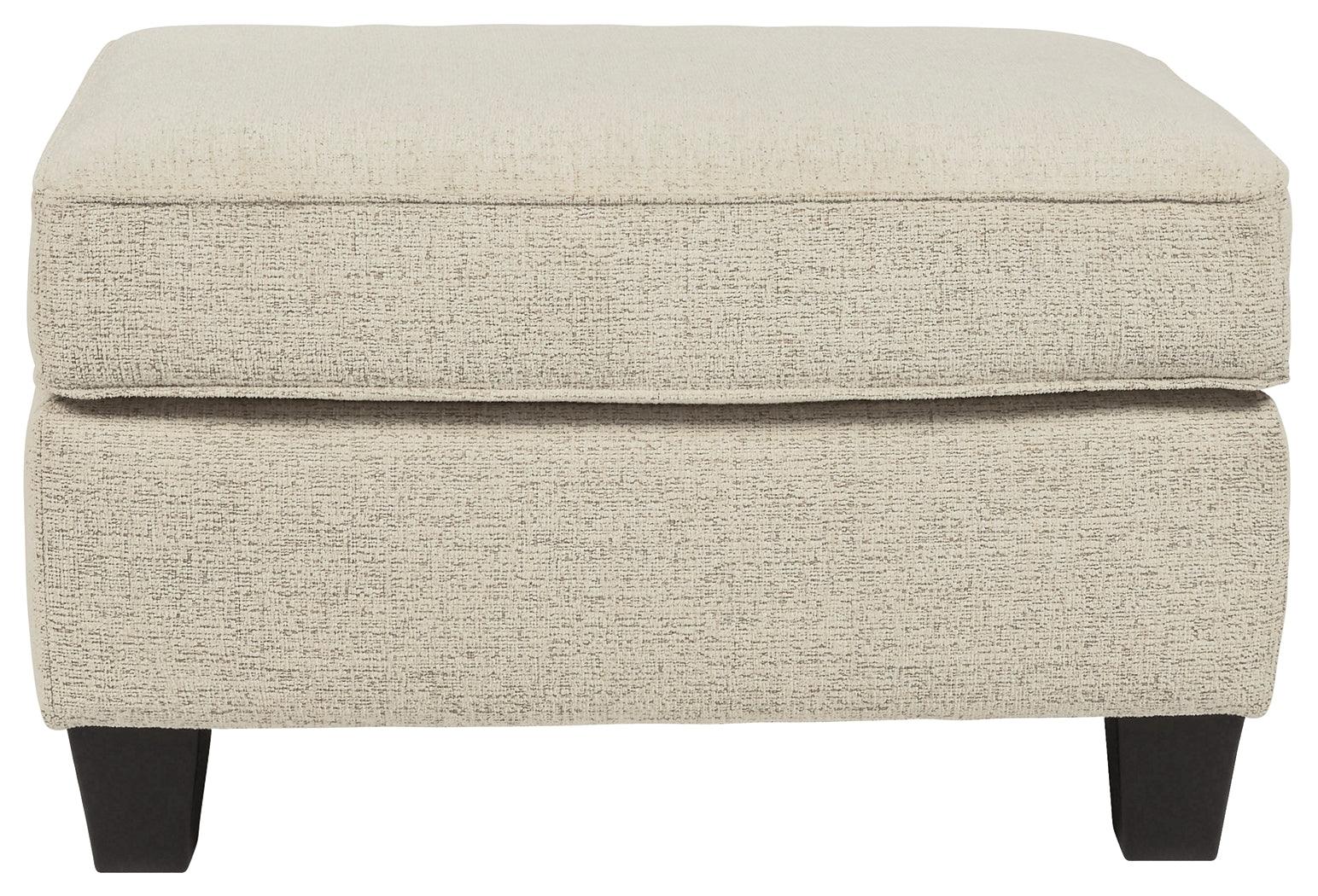 Abinger Smoke Chenille Ottoman - Ella Furniture