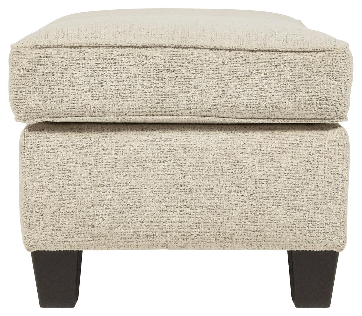 Abinger Smoke Chenille Ottoman - Ella Furniture