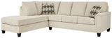 Abinger Natural Chenille 2-Piece Sectional With Chaise - Ella Furniture