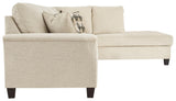 Abinger Natural Chenille 2-Piece Sleeper Sectional With Chaise - Ella Furniture