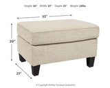 Abinger Smoke Chenille Ottoman - Ella Furniture