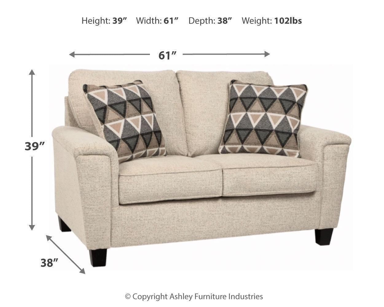 Abinger Natural Chenille Loveseat - Ella Furniture