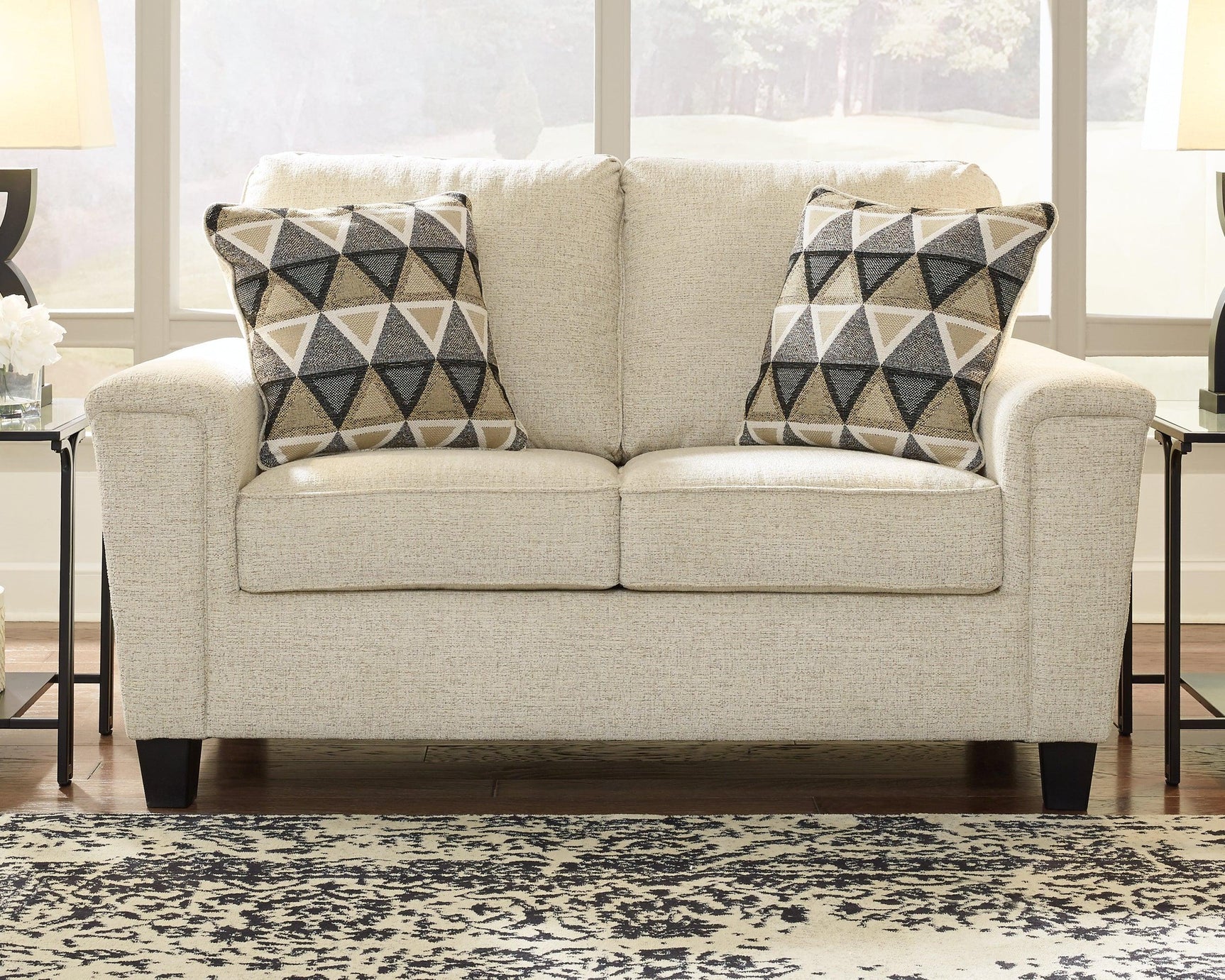 Abinger Natural Chenille Loveseat - Ella Furniture