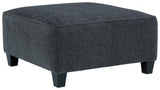 Abinger Smoke Chenille Oversized Accent Ottoman - Ella Furniture