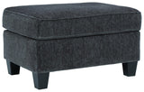 Abinger Smoke Chenille Ottoman - Ella Furniture