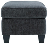 Abinger Smoke Chenille Ottoman - Ella Furniture