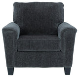 Abinger Smoke Chenille Chair - Ella Furniture