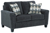 Abinger Smoke Chenille Loveseat - Ella Furniture