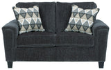 Abinger Smoke Chenille Loveseat - Ella Furniture