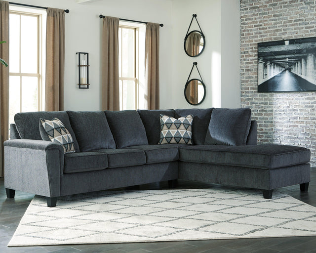 Abinger Smoke Chenille 2-Piece Sectional With Chaise - Ella Furniture