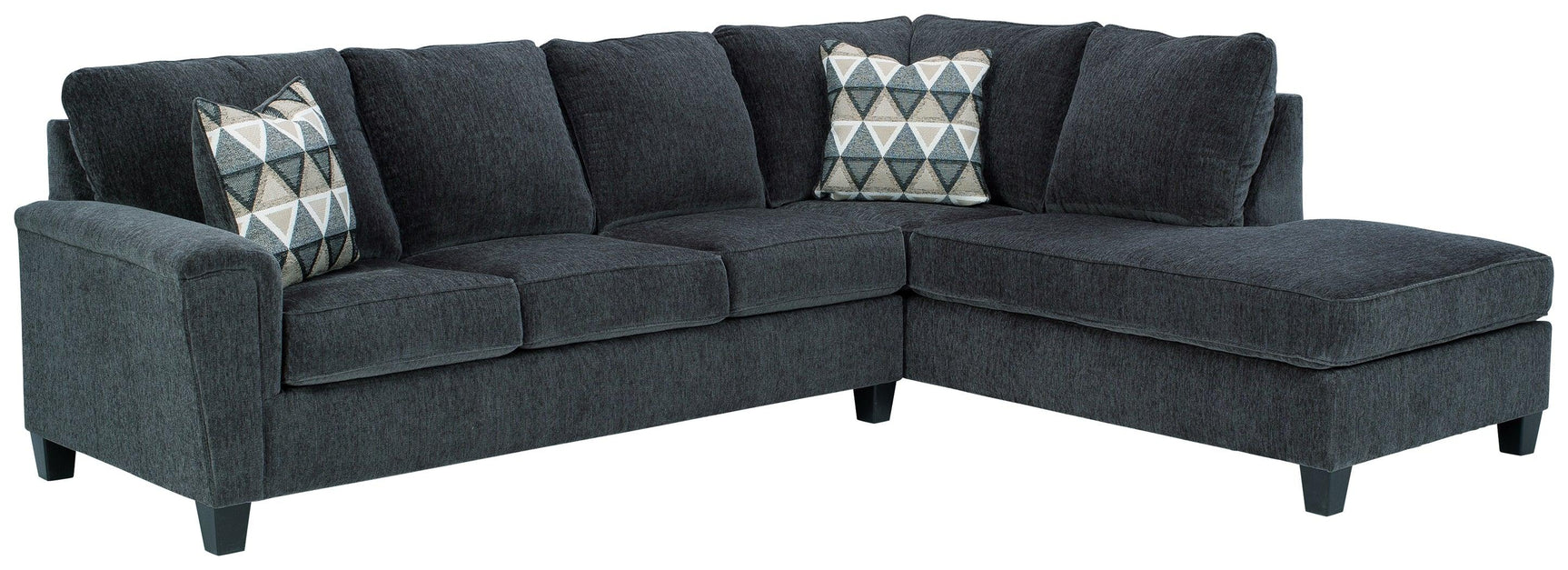 Abinger Smoke Chenille 2-Piece Sectional With Chaise - Ella Furniture