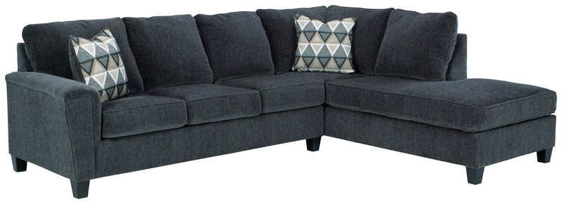 Abinger Smoke Chenille 2-Piece Sleeper Sectional With Chaise 83905S4 - Ella Furniture