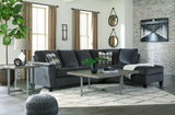 Abinger Smoke Chenille 2-Piece Sectional With Chaise - Ella Furniture