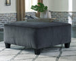 Abinger Smoke Chenille Oversized Accent Ottoman - Ella Furniture