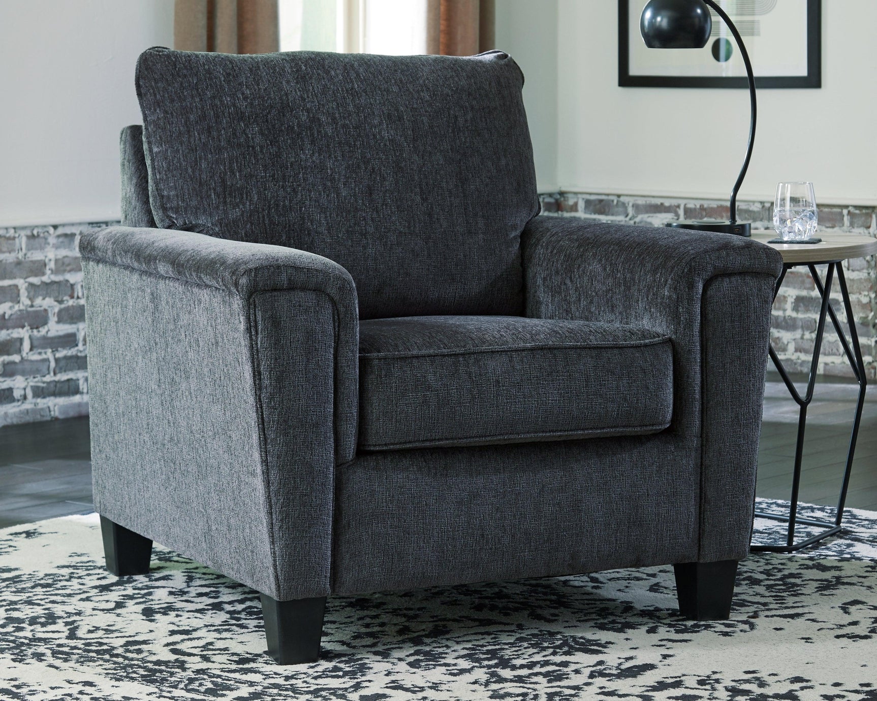 Abinger Smoke Chenille Chair - Ella Furniture