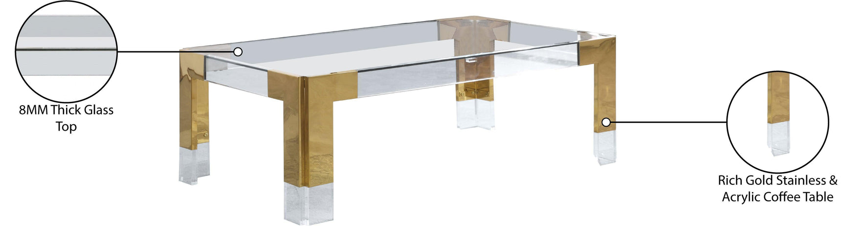 Casper Gold Rectangular Coffee Table - Ella Furniture