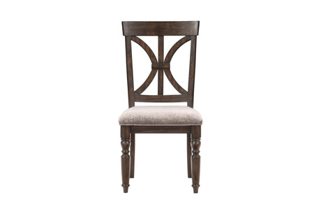 Cardano Charcoal Traditional Solid Wood Fabric Upholstery Seat Rectangular Dining Room Set - Ella Furniture