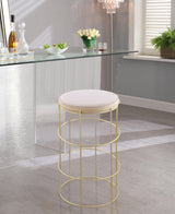 Rebar Cream Velvet Counter Stool - Ella Furniture