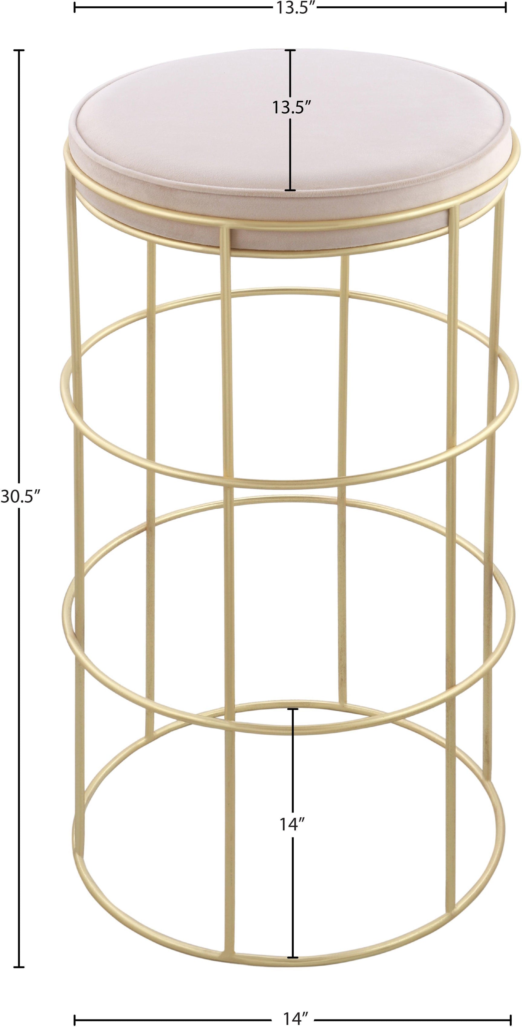 Rebar Cream Velvet Counter Stool - Ella Furniture