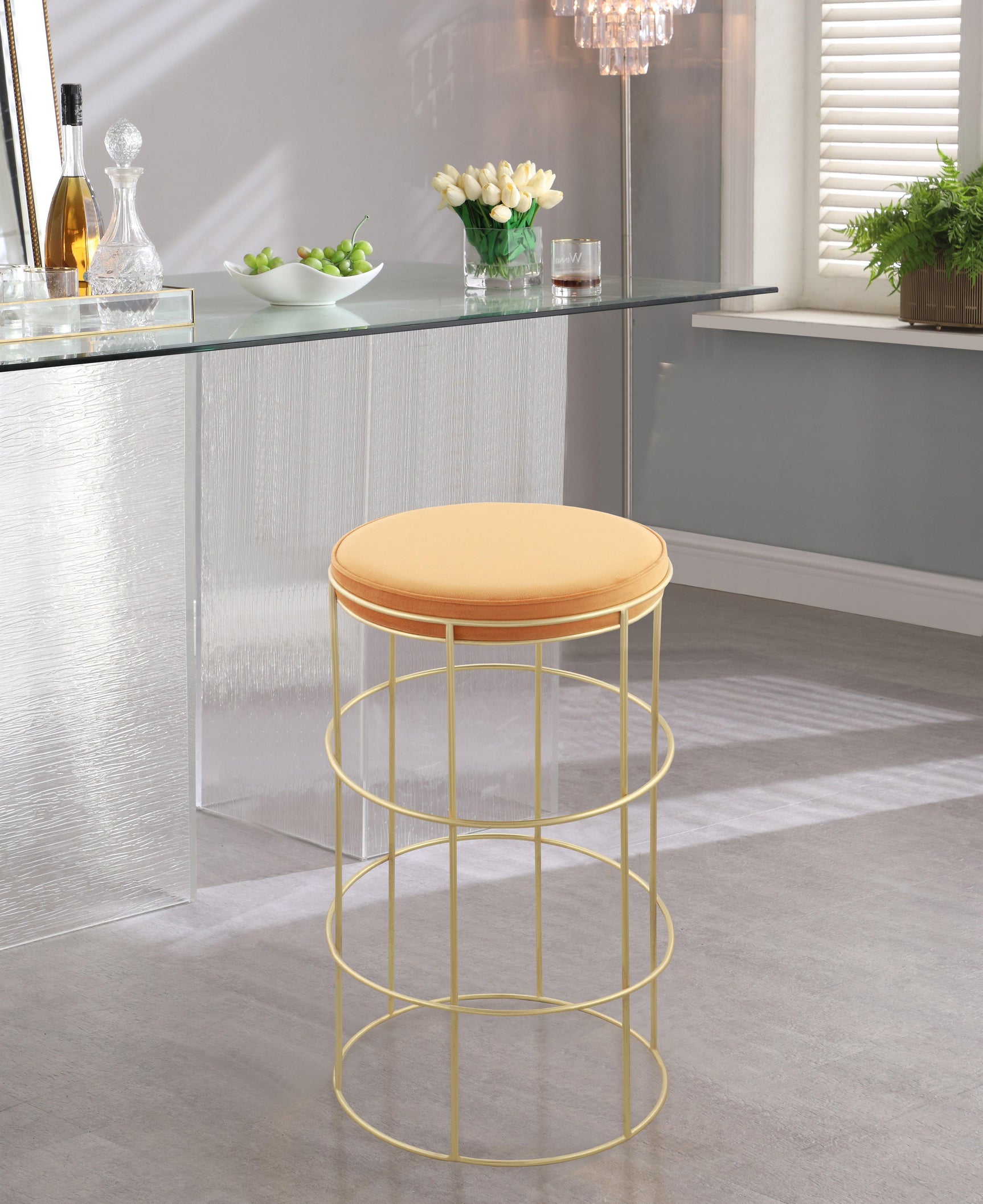 Rebar Mango Velvet Counter Stool - Ella Furniture