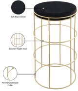 Rebar Black Velvet Counter Stool - Ella Furniture