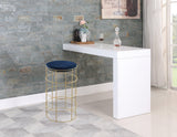 Rebar Blue Velvet Bar Stool - Ella Furniture