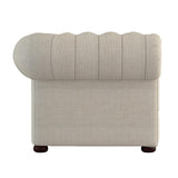 Savonburg Beige Traditional Solid Wood And Plywood Textured Fabric Upholstered Tufted Chair - Ella Furniture
