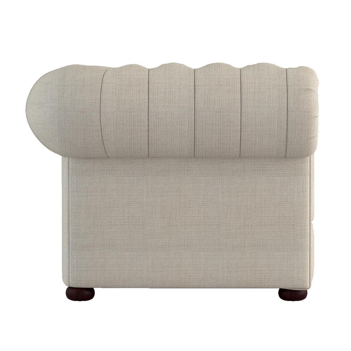 Savonburg Beige Solid Wood And Plywood Textured Fabric Upholstered Tufted Love Seat - Ella Furniture