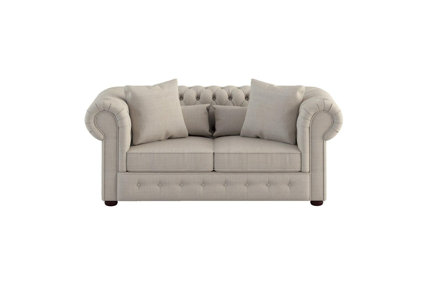Savonburg Neutral Traditional Solid Wood And Plywood Fabric Upholstery Tufted 2Pc Set: Sofa, Love - Ella Furniture