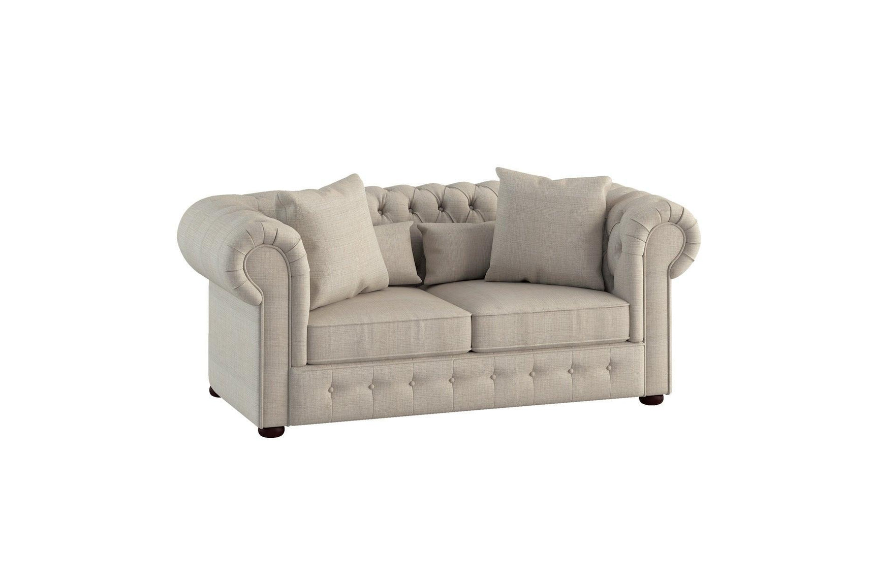 Savonburg Neutral Traditional Solid Wood And Plywood Fabric Upholstery Tufted 2Pc Set: Sofa, Love - Ella Furniture