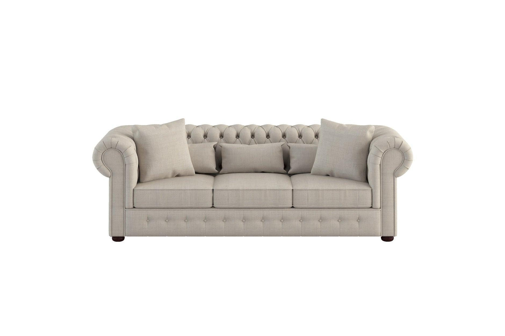 Savonburg Neutral Traditional Solid Wood And Plywood Fabric Upholstery Tufted 2Pc Set: Sofa, Love - Ella Furniture