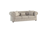 Savonburg Neutral Traditional Solid Wood And Plywood Fabric Upholstery Tufted 2Pc Set: Sofa, Love - Ella Furniture