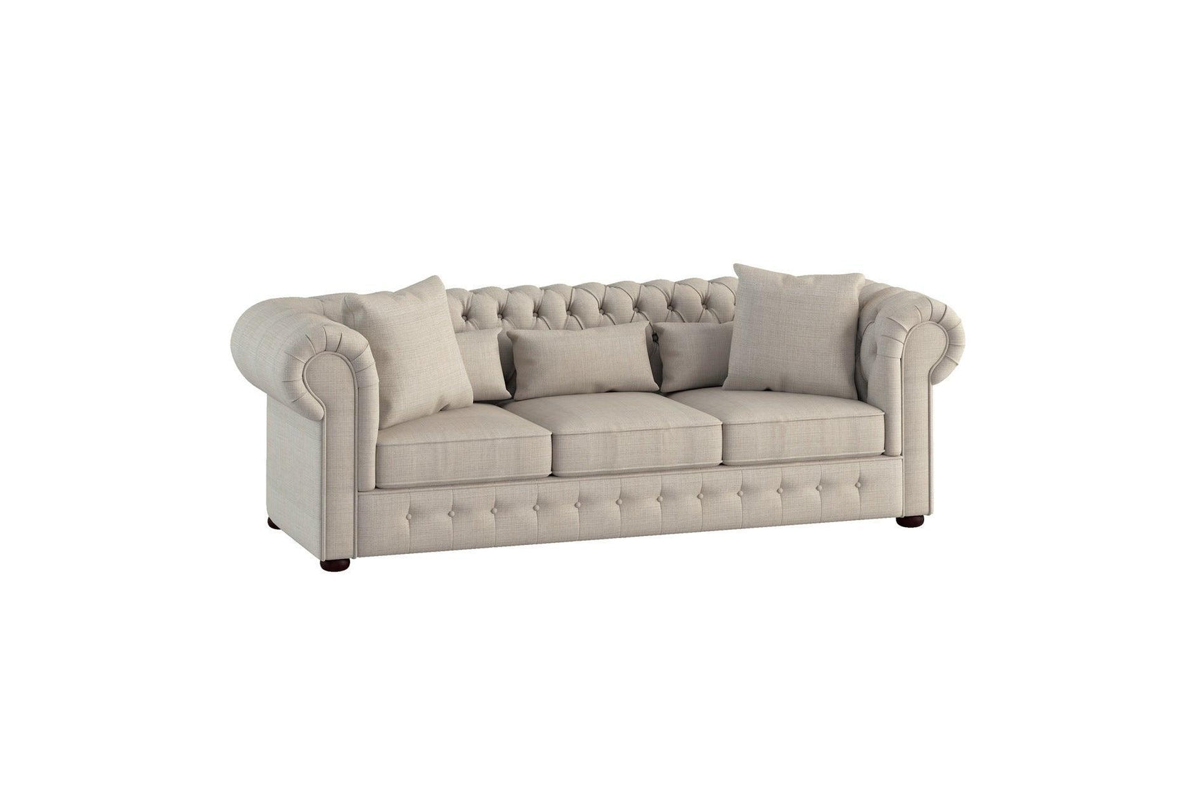 Savonburg Neutral Traditional Solid Wood And Plywood Fabric Upholstery Tufted 2Pc Set: Sofa, Love - Ella Furniture
