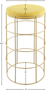 Rebar Yellow Velvet Bar Stool - Ella Furniture