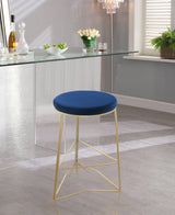 Tres Blue Velvet Counter Stool - Ella Furniture