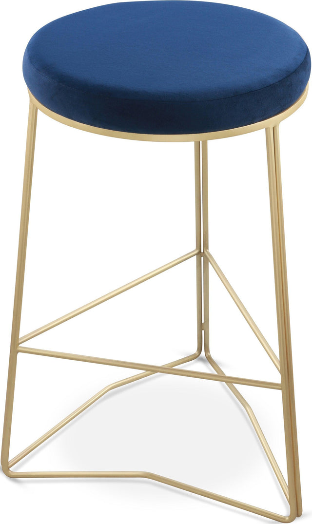 Tres Blue Velvet Counter Stool - Ella Furniture