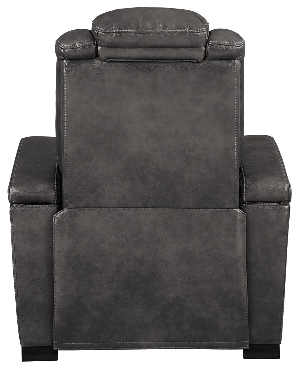 Turbulance Quarry Faux Leather Power Recliner - Ella Furniture