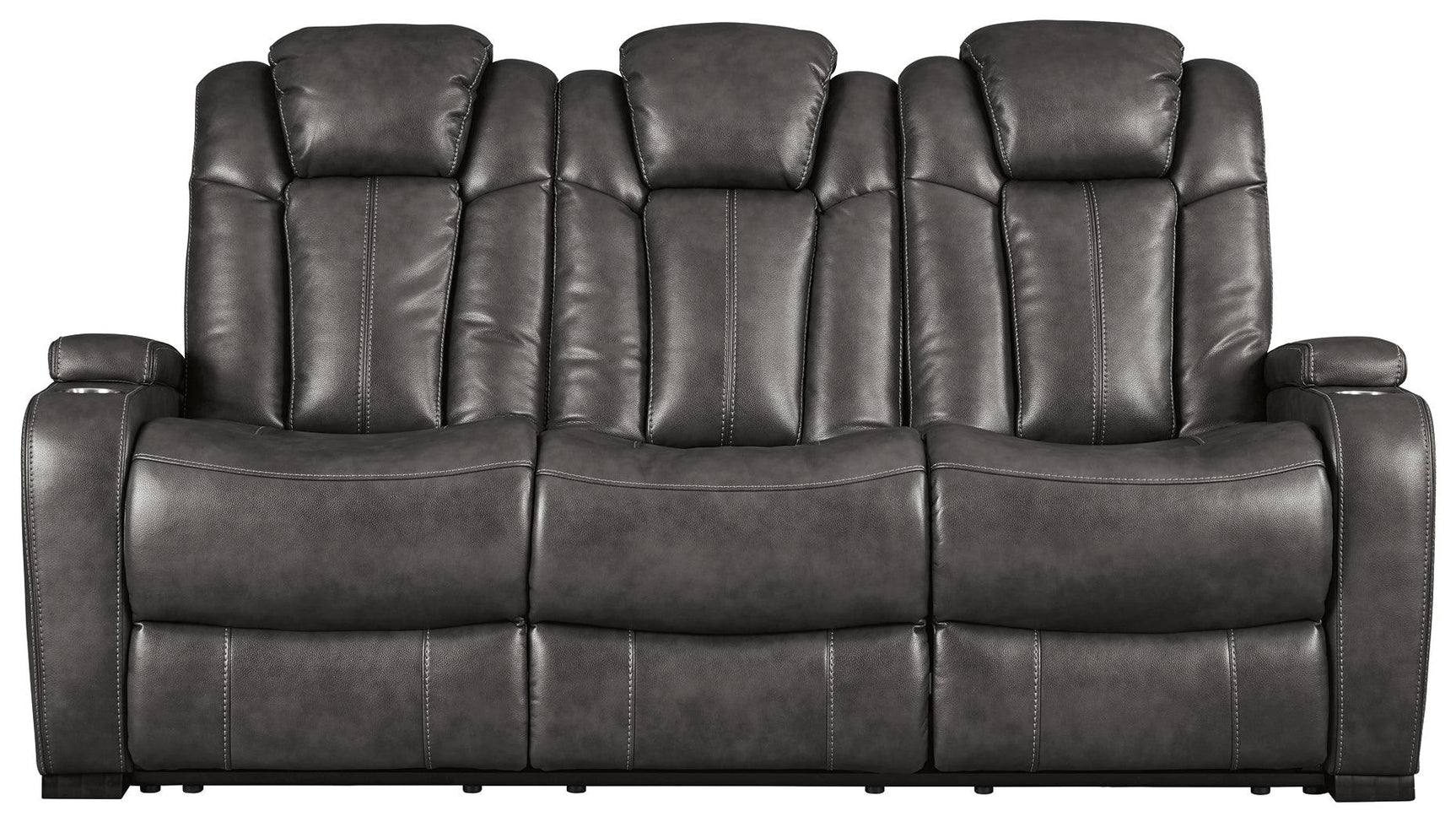 Turbulance Quarry Faux Leather Power Reclining Sofa - Ella Furniture