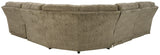 Lubec Taupe Chenille 5-Piece Power Reclining Sectional - Ella Furniture