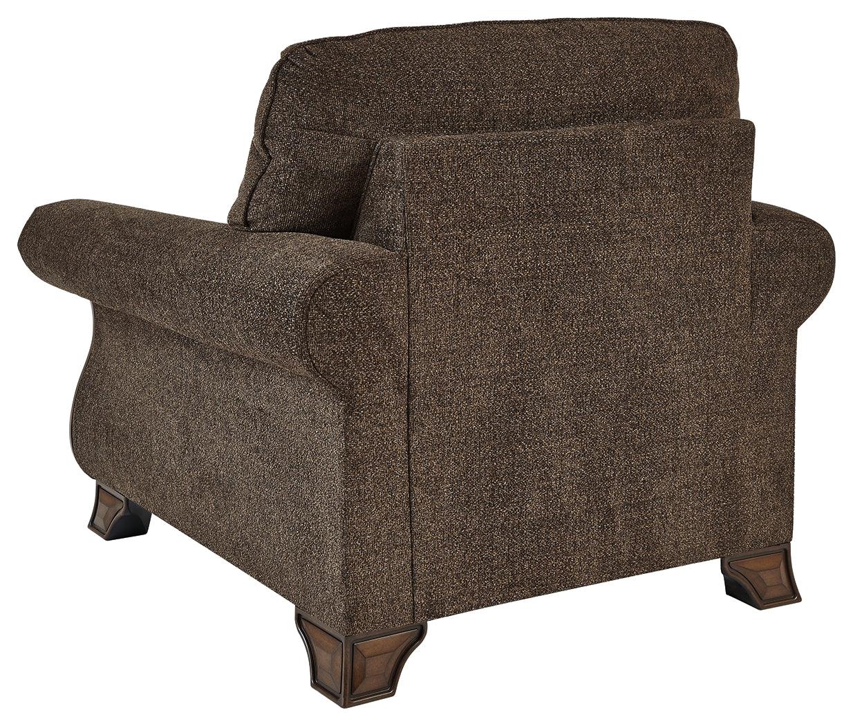 Miltonwood Teak Chenille Chair - Ella Furniture
