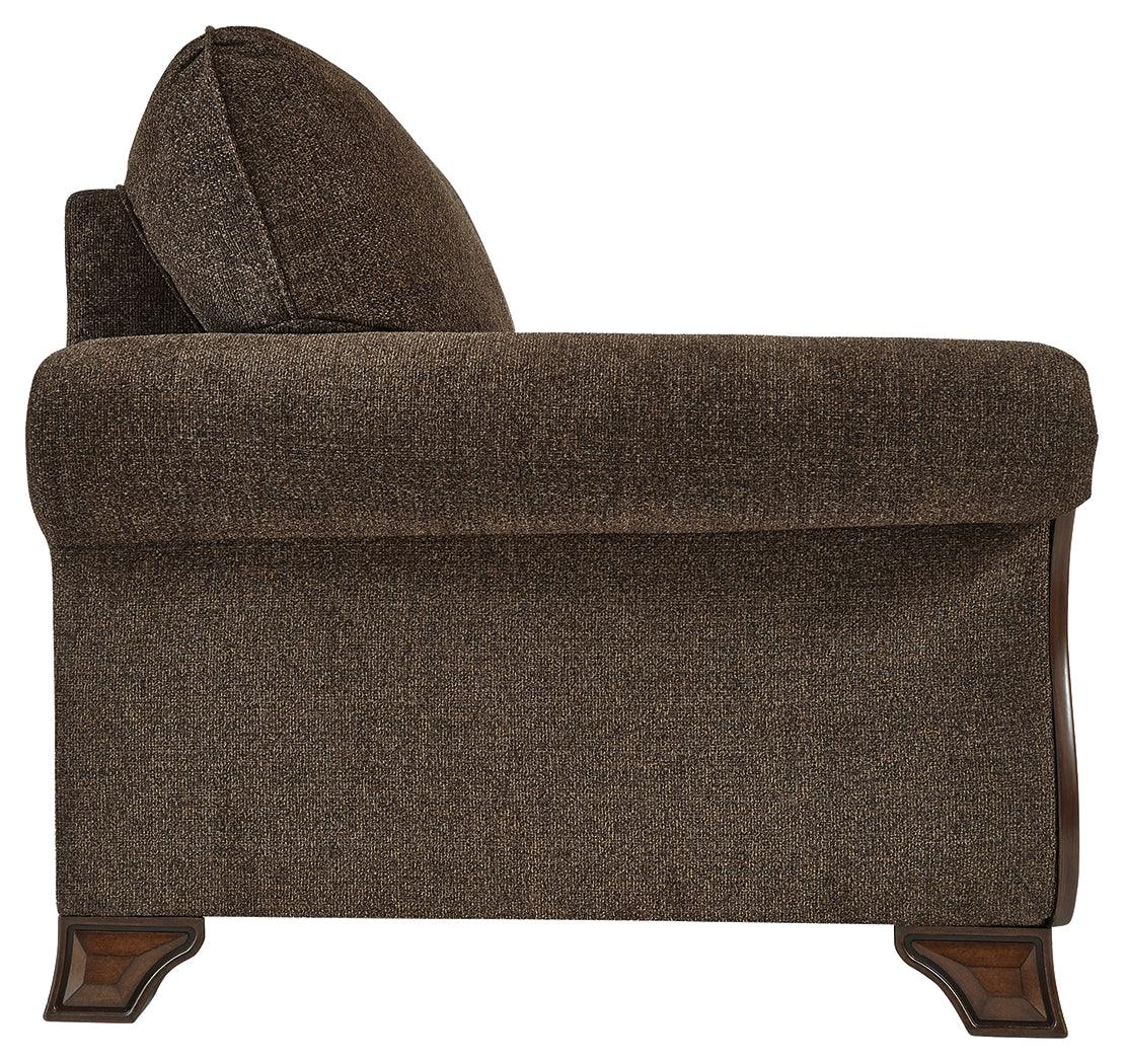 Miltonwood Teak Chenille Chair - Ella Furniture